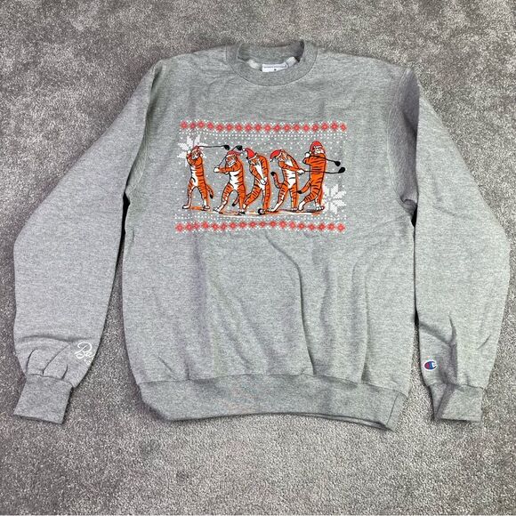 Barstool Golf X Champion Sweatshirt Men’s Medium Gray Tiger Swing Graphic - Picture 1 of 11
